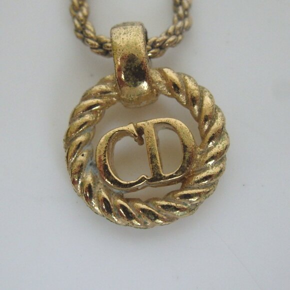 Authentic Christian Dior CD Necklace metal[Used] - Picture 2 of 9